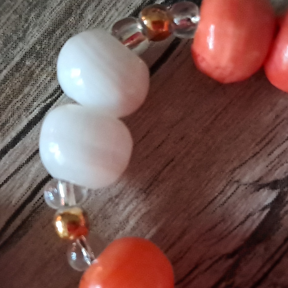 Mangano Calcite And Coral Calcite Beaded Necklace View 6